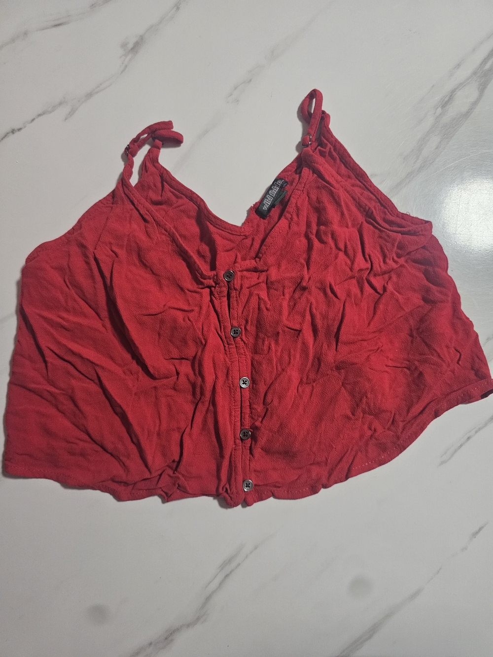 Wild Fable Red Button-Front Crop Cami Top Size XS